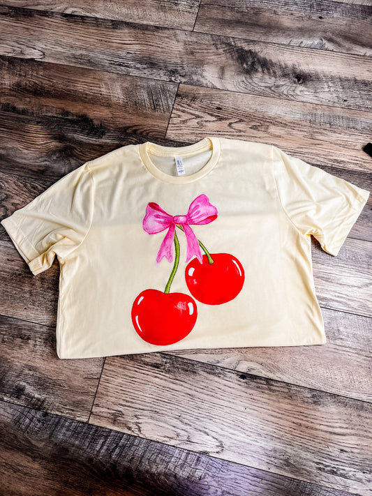 Cherries + bows tee