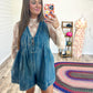 Country denim romper